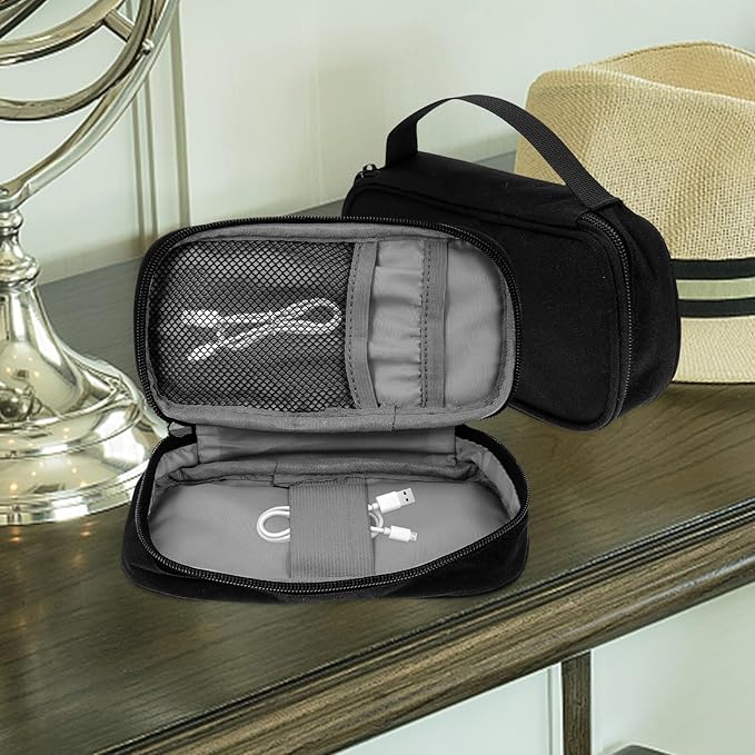 Wear-resistant Electronic Organizer Bag Large Capacity Travel Cable Storage Pouch for USB Chargers Power Bank Accessories Portable Protective Case with Smooth-zip Closure for Tech