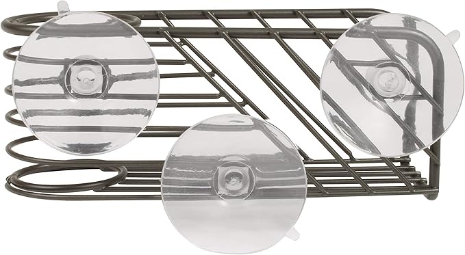Spectrum Diversified Wright Sink, Geometric Soap & Sponge Kitchen Sink & Shower Modern Kitchen & Bathroom Organizer, Sponge Holder with Suction Cups, 1 EA