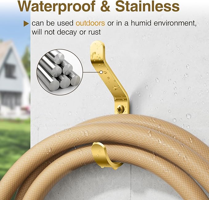 Coat Hooks Wall Mount for Hanging: 20LB Sturdy Hanger for Backpack, Towel, Bag, for Closet, Bathroom, Door, Mushroom, Brushed Gold 10 Pack, 3.75"