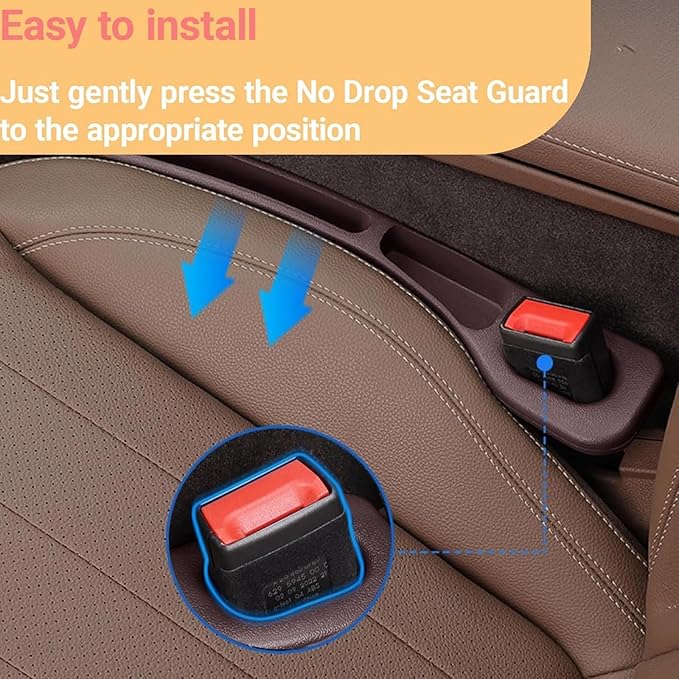 No Drop seat Guard,2025 New Car Seat Side Gap Filler Organizer, Drop Seat Guards for Cars Cards & Tools from Falling, Easy to Install Gap Storage Solution (Red)