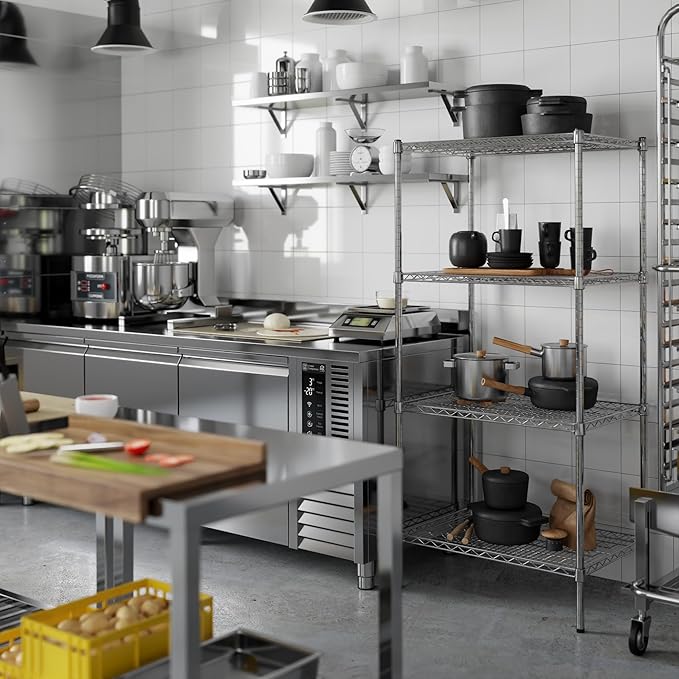 21" Deep x 30" Wide x 64" Height Wire Shelving Kit | 4-Tier | NSF Commercial Storage Rack Unit