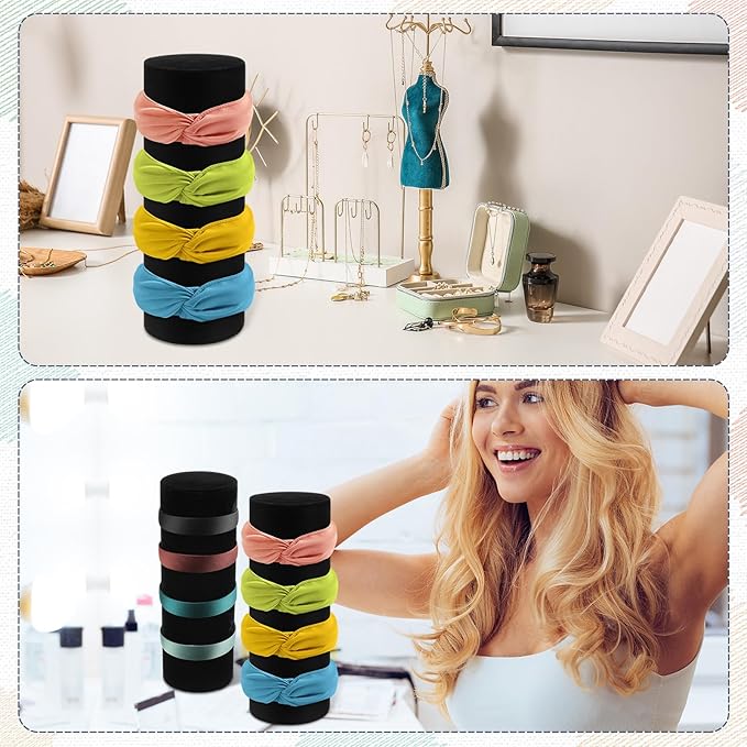 Geetery 2 Pcs Vertical Headband Holder Organizer Hairband Display Stand Headband Stand for Women Hair Hoop Accessories(Black)