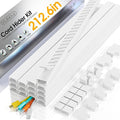212.6in Cord Covers for 2-3 Wires on Wall, TV Cord Hider Wall, Paintable Cable Hider Raceway, Easier Set-up Wire Hider Wire Covers for Cords on Wall, Self-Adhesive Cable Cover, W0.95 H0.55in, White