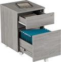 Techni Mobili Rolling Lock and Storage 2 Drawer Vertical Filing Cabinet, 15.75" L x 17.75" W x 23" H,Grey