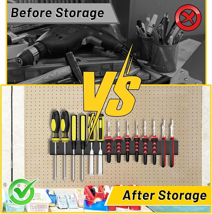 Screwdriver Plier Organizer Wall Mount,Screwdriver Rack,Metal Plier Holder Utility Tool Holder Organizers and Storage Rack for Garage Workshop Workbench Tool Chest Cart,1 PCS