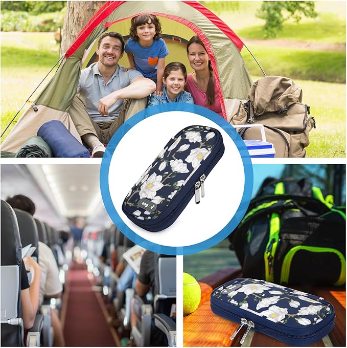YOUSHARES Insulin Cooler Travel Case TSA Approved Medication Diabetic Supplies Cooler for Travel Refrigerated Medicine Organizer Bag with 2 Ice Pack