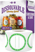 Canning Labels Dissolvable Stickers for Mason Jars and More (2" Round 200/roll) Canning Supplies Washes Off in Seconds Like Magic - Jar Labels Homemade Jam, Jelly, and More (Kelly Green)