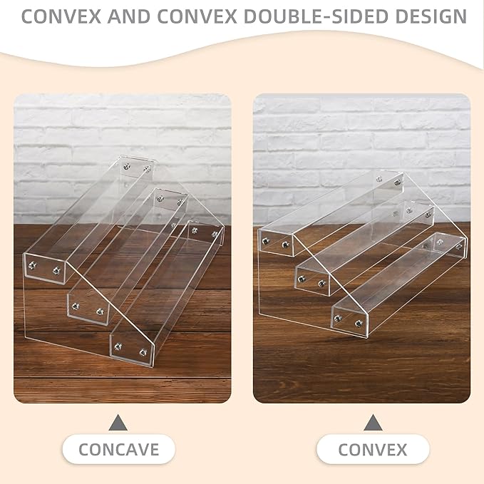 12" Acrylic Riser, Shelves - 3-Tier Clear Perfume Organizer,Sturdy and Stable Acrylic Organizer for Display Decorative,Skincare Organizers for Countertop, Tabletop, Collectibles, Nail Polish