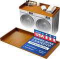OfficeSimpli Washer Dryer Countertop, Made in USA, Non-Slip Pads, Easy Clean, Laundry Room Essentials and Decor, Washer Dryer Wood Top for Organization (Cafe Latte, Standard (27.5" x 54"))