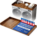 OfficeSimpli Washer Dryer Countertop, Made in USA, Non-Slip Pads, Laundry Room Wood Topper, Washer Dryer Cover for Top, Laundry Guard, Laundry Countertop (California Walnut, Standard (27.5" x 54"))