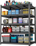 Metal Shelving, Garage Shelving Unit and Storage,Adjustable Storage Shelves, 3000LBS Storage Steel Shelving, for Kitchen Warehouse Pantry Commercial Use, Basement (88in×48in×24in-5 Tier)
