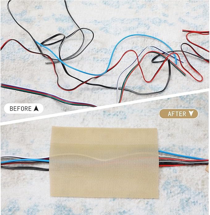 WILLBOND Carpet Cord Cover Cable Protector Floor Cover Cable Protector Management Only for Commercial Office Carpet(39.37 ft,Khaki)