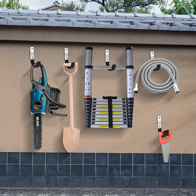 Heavy Duty Steel Garage Hooks,Garage Storage Utility Hooks,Heavy Duty Garage Garden Tool Organizer,Steel Wall Mount Hooks, Garden Hose Hanger, Small U Hooks (Black 8 Pack)