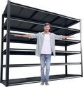 REIBII 60 "W Storage Shelves Heavy Duty, 6 Tier Garage Shelving, 3500 LBS Industrial Shelving, Adjustable Metal Shelves for Garage, Warehouse, School, Commercial, Business, 84 "H x 60 "W x 24 "D