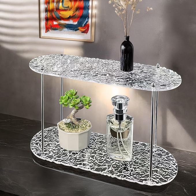 Benkyo 2 Tier Bathroom Vanity Organizer Countertop Shelves Makeup Counter Shelf Storage Organizers for Perfume