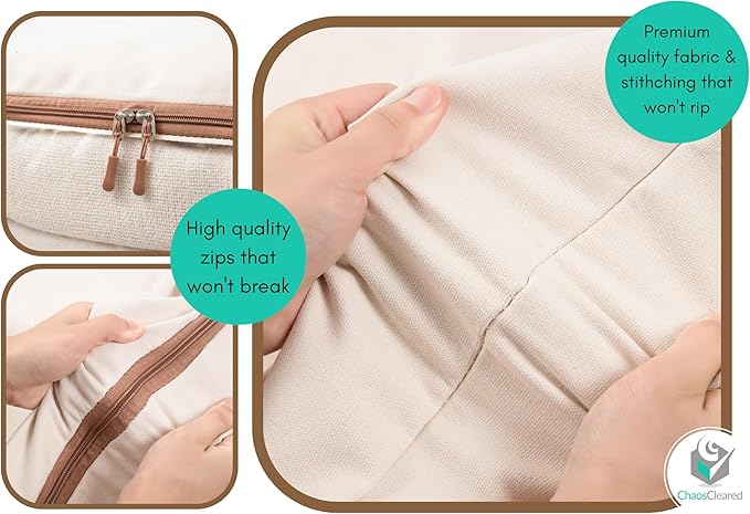 Canvas Comforter Storage Bags 2 Pack Folding Organizer bag for King/Queen Comforters, Pillows, Blankets, Bedding/Quilt, Blanket, Duvet, Mothproof Space Saver; Large Collapsible Organizers, 24"x14"x14"