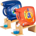 MyLifeUNIT Laundry Detergent Dispenser, 2 Pack Wooden Laundry Detergent Holder Stand with Tray for Laundry Room Organization and Storage