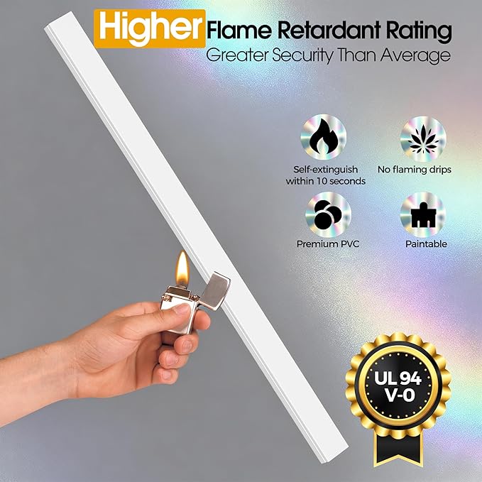 212.6in Cord Covers for 2-3 Wires on Wall, TV Cord Hider Wall, Paintable Cable Hider Raceway, Easier Set-up Wire Hider Wire Covers for Cords on Wall, Self-Adhesive Cable Cover, W0.95 H0.55in, White
