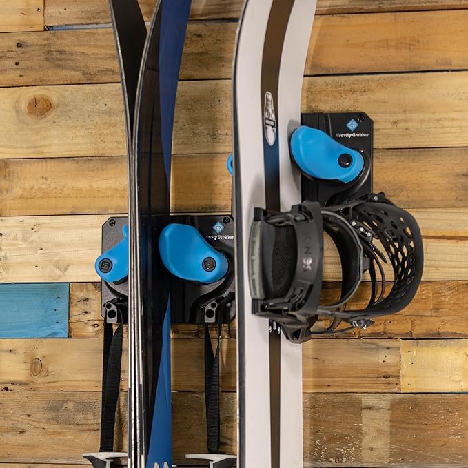 Gravity Grabber - Ultimate Ski & Snowboard Wall Rack | Secure, Non-Slip Storage | Fits Any Ski/Board | Garage Organization | Ski Storage Rack | Snowboard Storage Rack | Winter Gear Organizer | 2 Pck