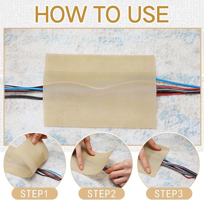 WILLBOND Carpet Cord Cover Cable Protector Floor Cover Cable Protector Management Only for Commercial Office Carpet(39.37 ft,Khaki)