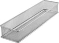 YBM HOME Silver Mesh Drawer Cabinet and or Shelf Organizer Bins, School Supply Holder Office Desktop Organizer Basket (24, 3x15x2 Inch)