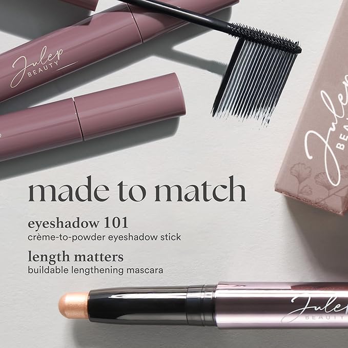 Julep Eyeshadow 101 Cream-to-Powder Waterproof Shadow Stick – Charcoal Matte – Long-Lasting, Crease-Proof, Dark Grey Matte Cream Eyeshadow with Built-in Smudger