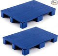 2 Pcs Plastic Pallet for Basement Storage Easy Stack Lightweight Floor Pallet Display Flooring Room Supermarket Christmas, Support up to 2000 Lbs (31.5'' L X 24'' W X 4.7'' H,Blue)