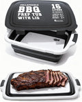 KITCHEN PERFECTION Collapsible XL Smoker & BBQ Prep Tub with Locking Lid & Cutting Board - Grill Caddy Container for Meat Marinating & Brine Perfect For Brisket, Turkey & Ribs - Best Gift For Men