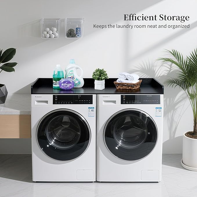 Hanobe Washer Dryer Countertop Topper : Wood Laundry Table Top - Over Washer and Dryer for Laundry Room