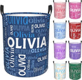 Custom Name Laundry Hamper, Personalized Laundry Basket with Name for Boys Girls Men Women Kids, Customized Name Dirty Clothes Basket Gifts for Clothes Toy Bedroom Bathroom Laundry Room Dorm