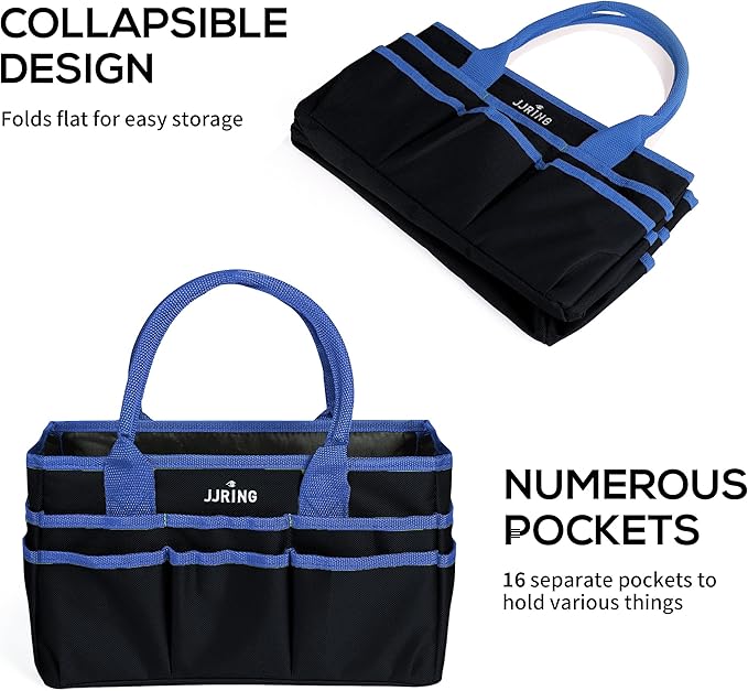 Jjring Fundamental Organizer 600D Nylon Artist Tote Bag, Blue Edge