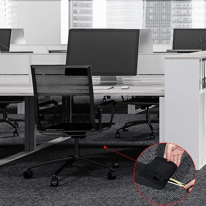WILLBOND Carpet Cord Cover Cable Protector Floor Cover Cable Protector Management Only for Commercial Office Carpet(295.28 ft,Black)