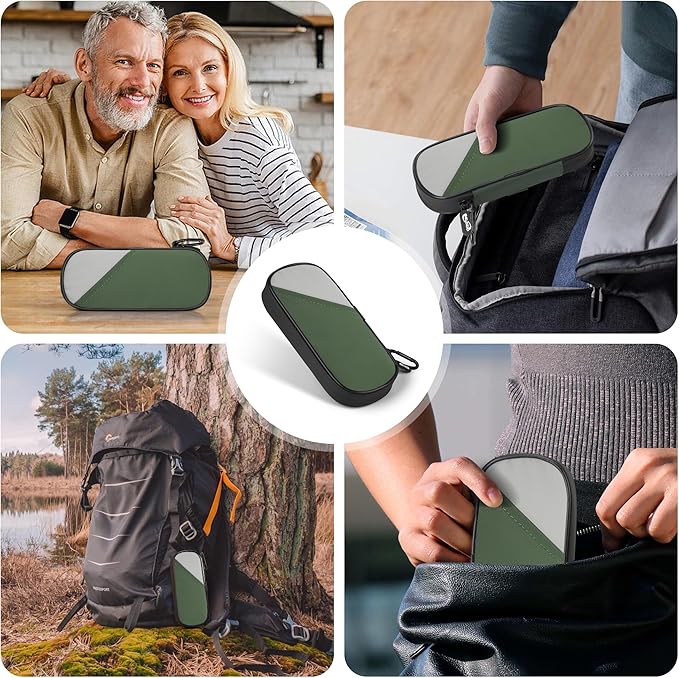 Insulin Travel Case Diabetic with 2 Reusable Ice Packs for Insulin Pen and Other Diabetic Supplies, Insulin Cooler Travel Case for The Daily Life and Trip, Green with Gray