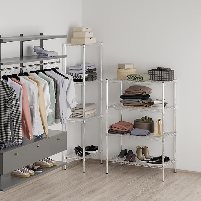 21" Deep x 36" Wide x 54" Height Wire Shelving Kit | 4-Tier | NSF Commercial Storage Rack Unit