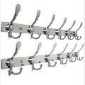Dseap Coat Rack Wall Mount 2.0 Pro: 24” Long, 3X Tougher, Heavy Duty Stainless Steel Wall Coat Hanger with 6 Tri Hooks for Clothes Jackets Hats Entryway Closet, Chromed, Pack of 2