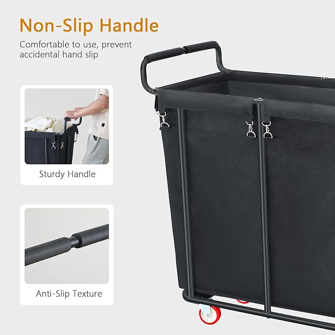 Large Laundry Hamper with Wheels, 360L Rolling Big Laundry Basket for Clothes Storage, Heavy Duty Extra Large Rolling Laundry Cart with Handle, Steel Frame, Waterproof Liner,95.1 Gallons.