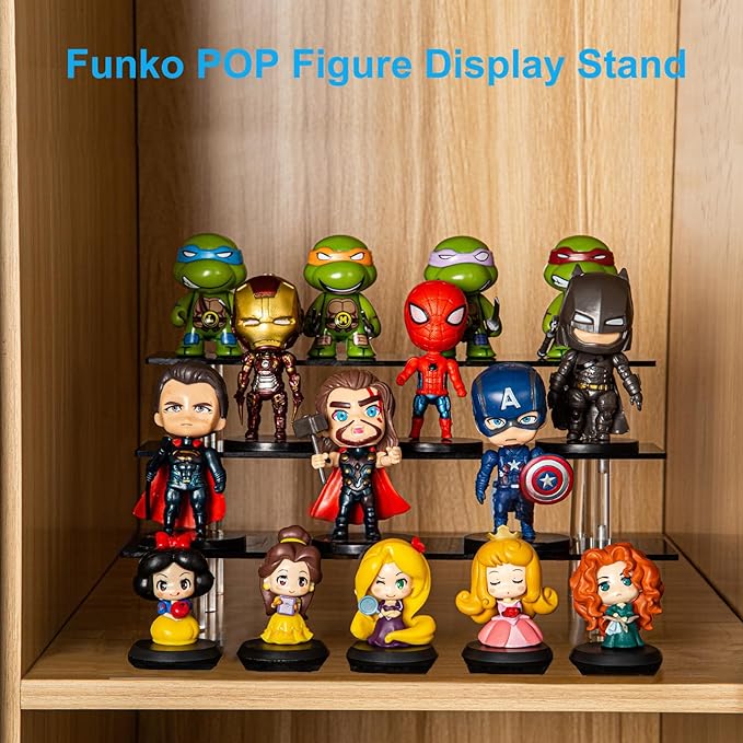 3 Tier Perfume Organizer Stand, Black Acrylic Risers Display Stands, Cologne Shelf Dessert Display for Party, Figure Stand Funko POP Shelves, Collection Cosmetic, Cupcake Stand Holder