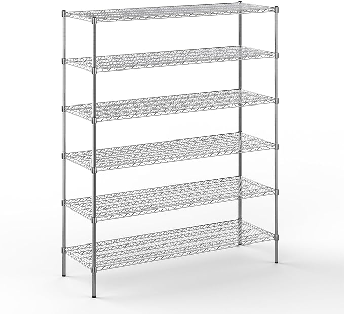 21" Deep x 60" Wide x 74" Height Wire Shelving Kit | 6-Tier | NSF Commercial Storage Rack Unit