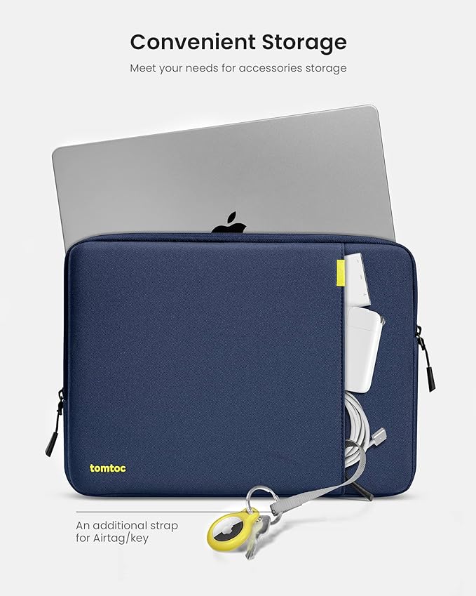 tomtoc 360° Protective Laptop Sleeve for 14-inch MacBook Pro M5/M4/M3/M2/M1 Pro/Max A3434 A3112 A3401 A3185 A2992 A2918 2025-2021, Water-Resistant Case Bag with Accessory Pocket for 13.8Surface Laptop