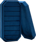 Velvet Ring Organizer Display Tray Jewelry Box Earring Holder Case for Wedding Birthday Christmas Day (Dark Blue)