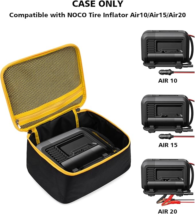 Tire Inflator Bag Compatible with NOCO AIR10/AIR15/AIR20, Carrying Case Storage Holder Organizer for Portable Air Compressor Pump
