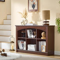 Bookshelf, 6-Cube Bookcase and Kids Bookshelf, Wooden Storage Cabinet with Cube Organizer, Modern Book Shelf for Bedroom Furniture, Living Room, Office Storage, Toy Organizer, Display Cabinet Cherry