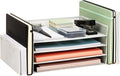 Mind Reader Desktop Organizer, File Storage, Paper Tray, Workspace, Office, Metal Mesh, 16.75" L x 9.15" W x 6" H, White