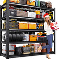 72" H Heavy Duty Garage Shelving 5-Tier Storage Shelves, Adjustable Metal Shelving Unit, Utility Garage Organizer Shelf for Basement, Pantry, Warehouse, Supermarket, 59" W x 19.7" D x 72" H
