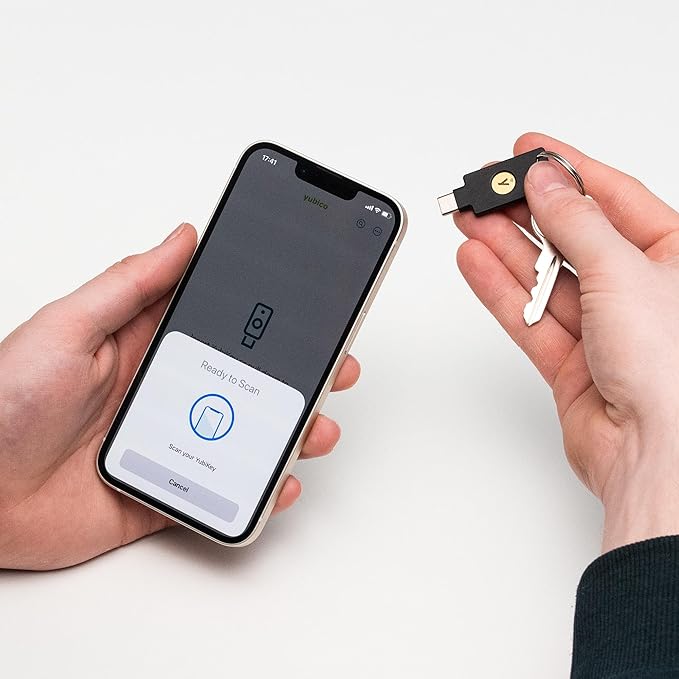 Yubico - YubiKey 5C NFC - Multi-Factor authentication (MFA) Security Key and passkey, Connect via USB-C or NFC, FIDO Certified - Protect Your Online Accounts