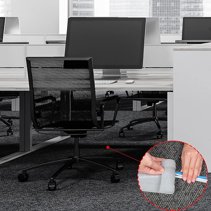 WILLBOND Carpet Cord Cover Cable Protector Floor Cover Cable Protector Management Only for Commercial Office Carpet(19.69 ft,Grey)