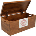Amish Made Wooden Storage Chest Trunk Box with Lid and Handles for Bedroolanket, Clothes, Anti-Slam Hinges, Handmade, Rustic Hickory Wood, Asbury Stain, 42"