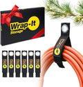 Heavy-Duty Wrap-It Storage Straps, 7-inch (6 Pack) - Hook and Loop Tool Cord Organizer, Extension Cord Hanger, Kitchen Cord Keeper, Cable Straps for Cords, Hoses, Rope, RV, and Garage Organization