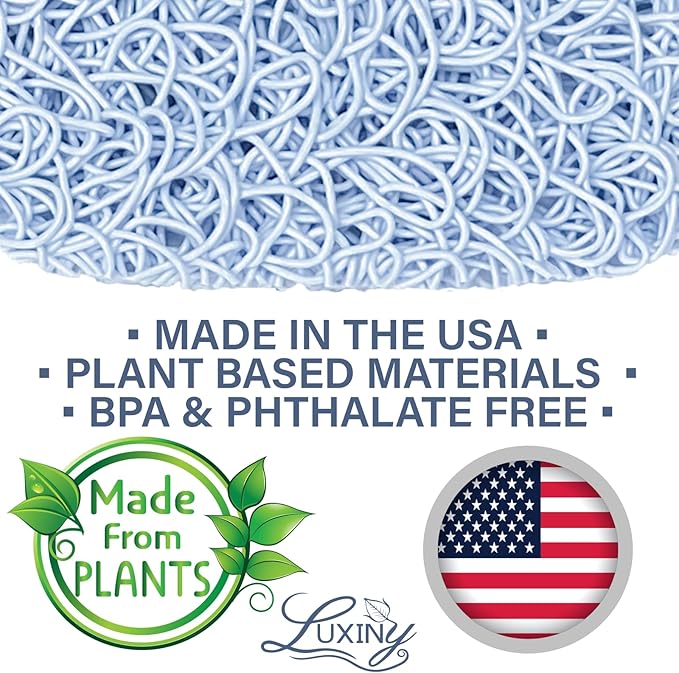Soap Savers for Bar Soap & Shampoo Bar Holder, American Made by Luxiny, Lifts Soap in Soap Dishes & Shower Soap Holders – Bars & Soap Lasts Longer - Made from Plant Materials (Sky Blue 2 Pack)