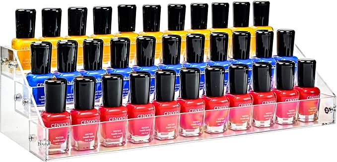 Kingtaily 3 Layers Stand Shelf Holder Clear Acrylic Rack for Nail Polish Organizer Essential Oil Storage Sunglasses Makeup